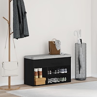 vidaXL Hallbänk svart ek 60x30x45 cm konstruerat trä