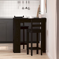 vidaXL Barbord med Hylla - Svart Ek, 102x50x103.5 cm, Tillverkat av Ingenjörsmaterial