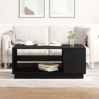 vidaXL Svart Ek Kaffeebord 102x55x43 cm Tillverkat av Konstruerat Trä