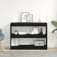 vidaXL Bokhylla/Avdelare Svart Ek 100x30x72 cm Konstruerat trä