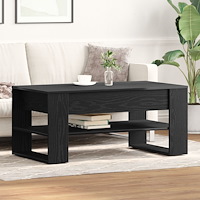 vidaXL Kaffeebord Svart Ek 102x55x45 cm Konstruerat trä