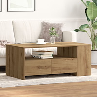 vidaXL Kaffeebord - Hantverks ek - 102x55x43.5 cm - Tillverkat av konstruerat trä
