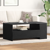 vidaXL Svart Ek Kaffeebord 102x55x43.5 cm Tillverkat av Limmad Trä