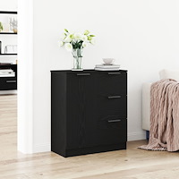 vidaXL Svart Ek Skåp 60x30x70 cm Tillverkat av Konstruerat Trä