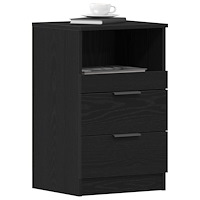 vidaXL Sängbord 2 st svart ek 40x35x65 cm konstruerat trä