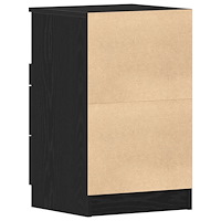 vidaXL Sängbord 2 st svart ek 40x35x65 cm konstruerat trä