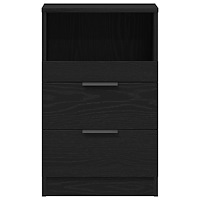 vidaXL Sängbord 2 st svart ek 40x35x65 cm konstruerat trä