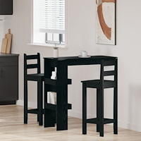 vidaXL Vägg Barbord Svart Ek 102 x 45 x 103,5 cm Konstruerat trä