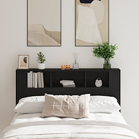 vidaXL Svart Ek Huvudgavel Skåp - 160x19x104,5 cm Tillverkat av Konstruerat Trä