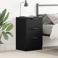 vidaXL Svart Ek Sängbord - 40x65x65 cm
