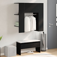vidaXL Hallway Cabinet Svart Ek 97,5x37x99 cm Konstruerat trä