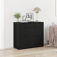 vidaXL Sideboard svart ek 33x80x70 cm konstruerat trä