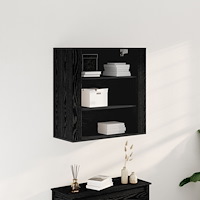 vidaXL Väggskåp med hylla Svart ek 80 x 33 x 80 cm Konstruerat trä
