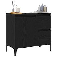 vidaXL Handfatsskåp i Svart Ek 65x33x60 cm i Trä