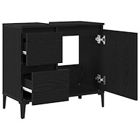 vidaXL Handfatsskåp i Svart Ek 65x33x60 cm i Trä