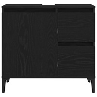 vidaXL Handfatsskåp i Svart Ek 65x33x60 cm i Trä