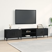 vidaXL TV-bänk Svart Ek 180x31,5x40 cm Konstruerat trä