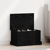 vidaXL Förvaringslåda Svart Ek 50x30x28 cm Konstruerat trä