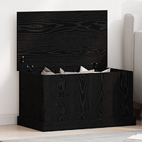 vidaXL Förvaringslåda Svart Ek 70x40x38 cm Skötselträ