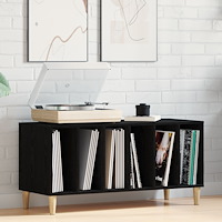 vidaXL Skivskåp med hylla Svart ek 100 x 38 x 48 cm Konstruerat trä