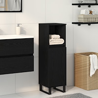 vidaXL Badrumsskåp svart ek 30x30x100 cm konstruerat trä