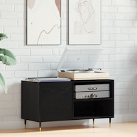 vidaXL Skåp för vinylskivor svart ek 84,5x38x48 cm konstruerat trä