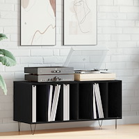vidaXL Skåp för vinylskivor svart ek 100x38x48 cm konstruerat trä