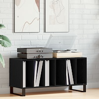 vidaXL Skåp för vinylskivor svart ek 100x38x48 cm konstruerat trä