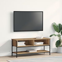 vidaXL TV-bänk Artisan Ek 100x35x45 cm Konstruerat trä och Stål
