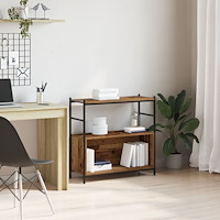 vidaXL Bokskåp Rökt Ek 80x30x78,5 cm Ingenjörsträ