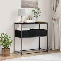 vidaXL Konsolbord svart ek 75x40x75 cm konstruerat trä och stål