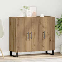 vidaXL Sideboard 3 dörrar artisan ek 90x34x80 cm konstruerat trä