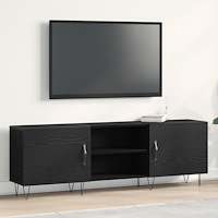 vidaXL TV-bänk Svart Ek 150x30x50 cm Konstruerat trä