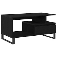 vidaXL Soffbord svart ek 90x49x45 cm konstruerat trä