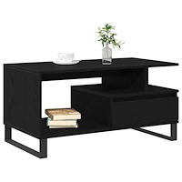 vidaXL Soffbord svart ek 90x49x45 cm konstruerat trä