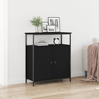 vidaXL Väggskåp svart ek 69,5x34x90 cm konstruerat trä
