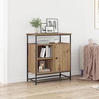 vidaXL Sideboard artisan ek 69x35x80 cm konstruerat trä och stål