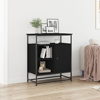 vidaXL Sideboard svart ek 69x35x80 cm konstruerat trä och stål