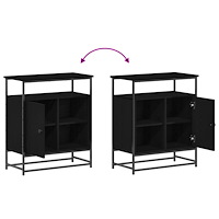 vidaXL Sideboard svart ek 69x35x80 cm konstruerat trä och stål