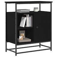 vidaXL Sideboard svart ek 69x35x80 cm konstruerat trä och stål