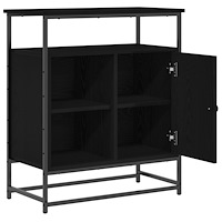vidaXL Sideboard svart ek 69x35x80 cm konstruerat trä och stål