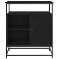vidaXL Sideboard svart ek 69x35x80 cm konstruerat trä och stål