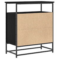 vidaXL Sideboard svart ek 69x35x80 cm konstruerat trä och stål