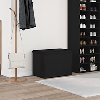 vidaXL Förvaringsbänk svart ek 60x40x45 cm konstruerat trä