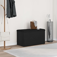 vidaXL Förvaringsbänk svart ek 80x40x45 cm konstruerat trä