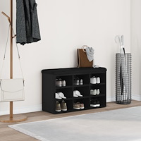 vidaXL Förvaringsbänk svart ek 80x30x48 cm konstruerat trä