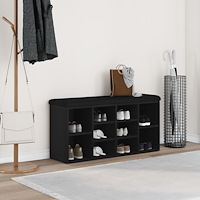 vidaXL Förvaringsbänk svart ek 100x30x48 cm konstruerat trä