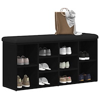 vidaXL Förvaringsbänk svart ek 100x30x48 cm konstruerat trä