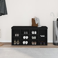vidaXL Förvaringsbänk svart ek 100x30x48 cm konstruerat trä