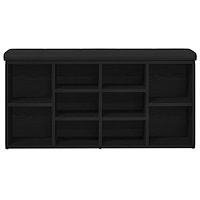 vidaXL Förvaringsbänk svart ek 100x30x48 cm konstruerat trä